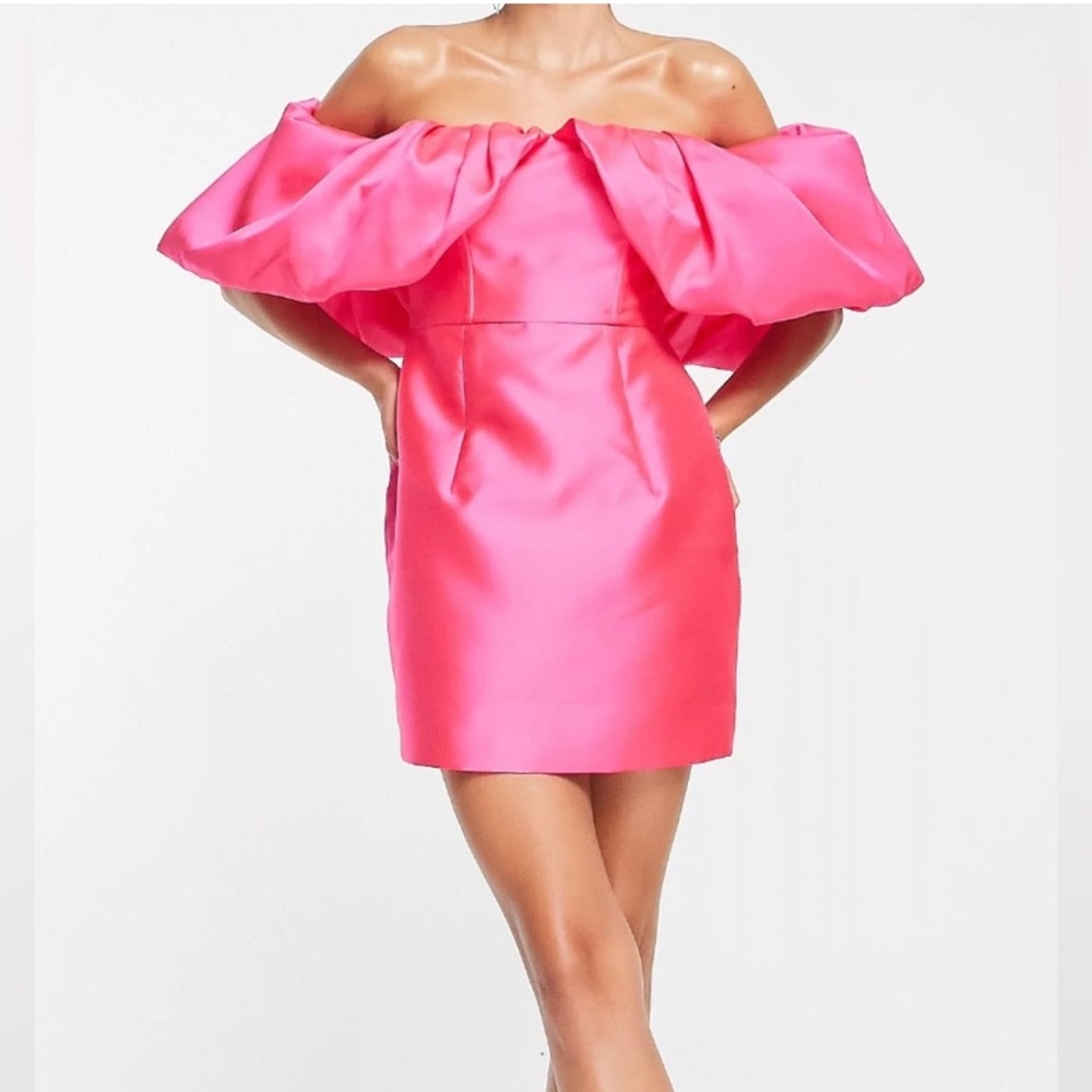 ASOS Pink Off-Shoulder Mini Dress